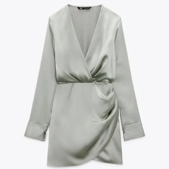 viola long sleeve mini dress - gold lamé Viola Brown Long Sleeve Mini Dress
